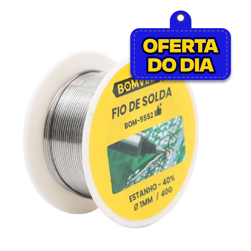 Estanho em fio para solda espessura 1mm 40g
