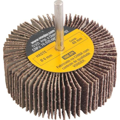 Roda de lixa 80 mm x 30 mm com haste gr�o 36