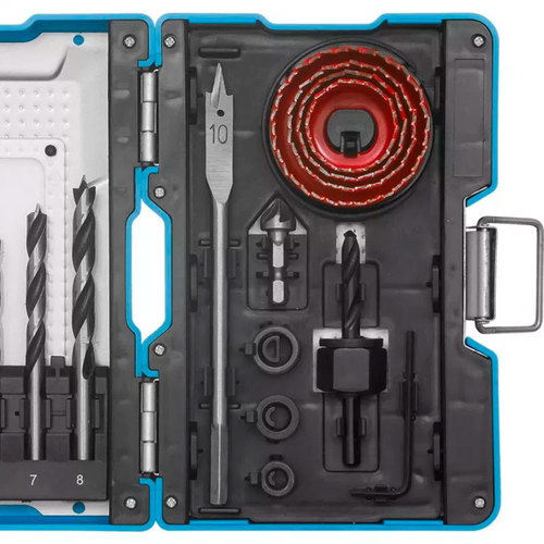 Kit de brocas e acess�rios para madeira com estojo 17 pe�as - G19534AC