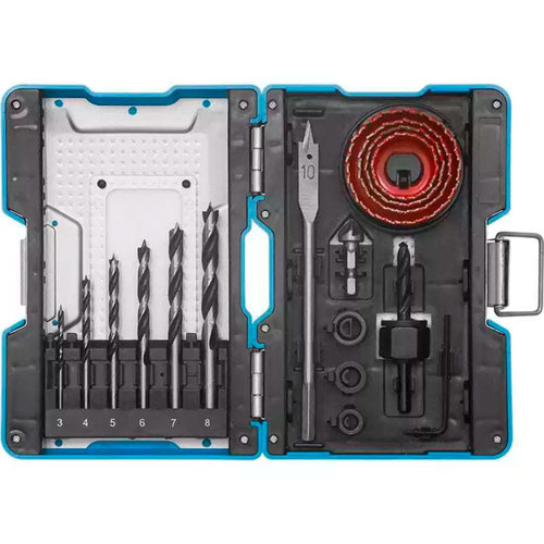 Kit de brocas e acess�rios para madeira com estojo 17 pe�as - G19534AC