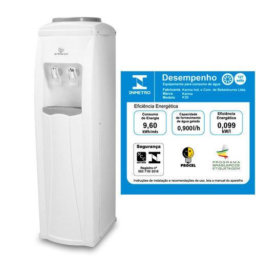 Bebedouro de coluna refrigerado por compressor branco - K30  110V
