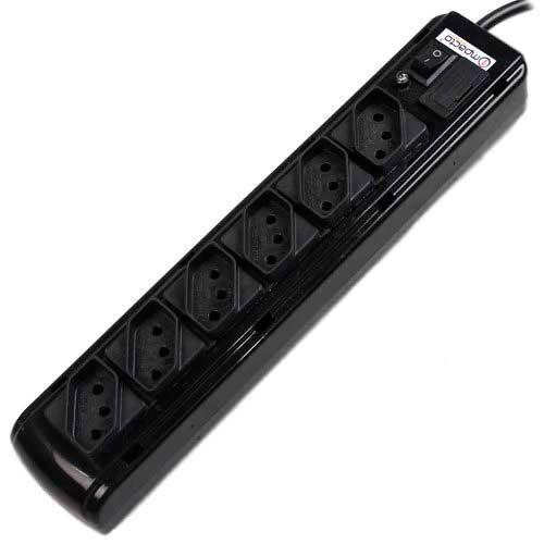 Filtro de linha 6 tomadas 1,1 metro 10A preto - FLK06DABS