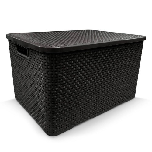 Kit 2 Caixas organizadoras com tampa 15 litros - Rattan