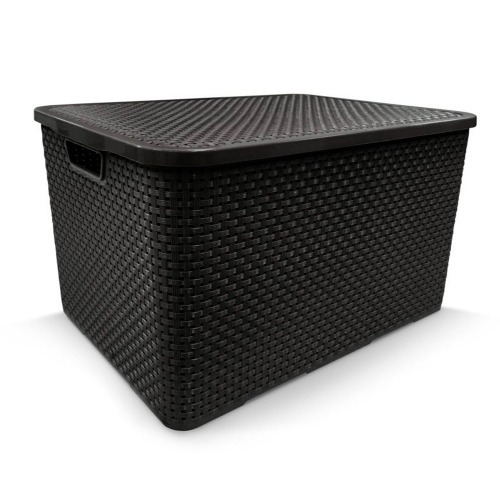 Kit 2 Caixas organizadoras com tampa 20 litros - Rattan