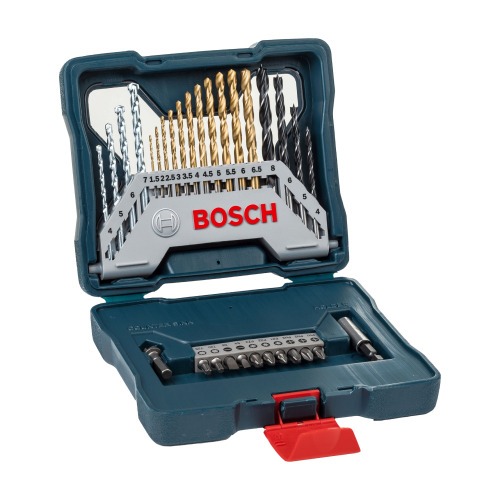 Jogo de brocas e bits 30 pe�as com maleta - X-Line