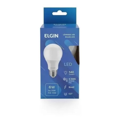 L�mpada led bulbo 6W 540 l�mens branca fria - A55  110V/220V
