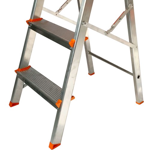 Escada banqueta de alum�nio 2 degraus + patamar - BAQ003