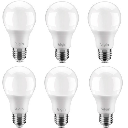 Kit 6 L�mpadas led bulbo 9W 810 l�mens branca fria - A60  110V/220V