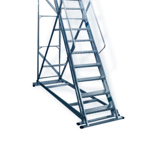 Escada plataforma de alum�nio 4.0 m c/ 15 degraus + patamar - TRE 015