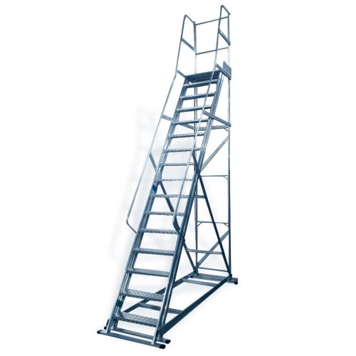 Escada plataforma de alum�nio 4.0 m c/ 15 degraus + patamar - TRE 015