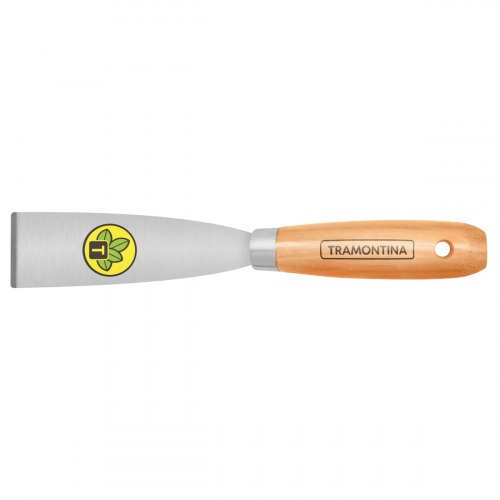 Esp�tula r�gida 4 cm em a�o com cabo de madeira