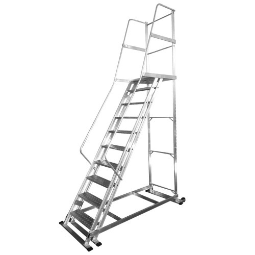 Escada plataforma de alum�nio 2.50 m c/ 9 degraus + patamar 