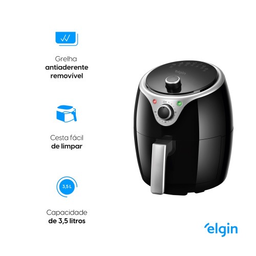 Fritadeira el�trica sem �leo Air Fryer 3,5 L 1240 Watts preta- Flash Fryer  110V