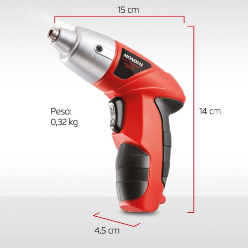 Parafusadeira a bateria 4,8 volts com 11 bits e prolongador - Power Tools FPF-05  110V/220V
