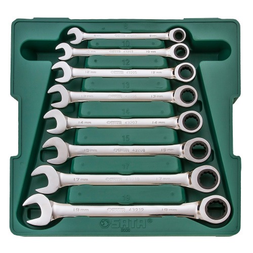 Jogo de chave combinada com catraca 8 a 19 mm 8 pe�as - ST08008SJ