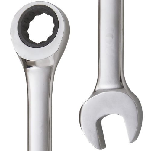 Chave combinada com catraca 17 mm a�o cromo van�dio