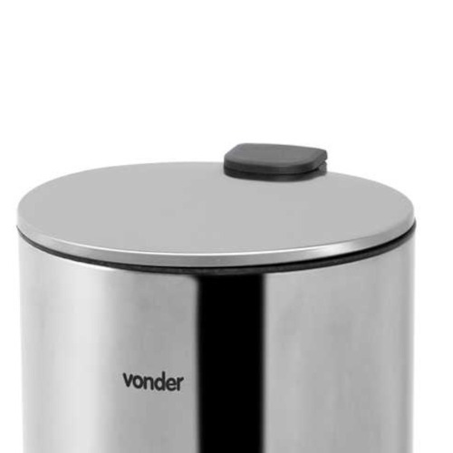 Lixeira inox 30L com pedal e balde cinza 