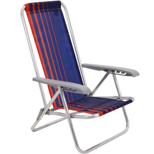 Kit Cadeira de praia reclin�vel 4 posi��es Bali + Carrinho Mesa CAR0649