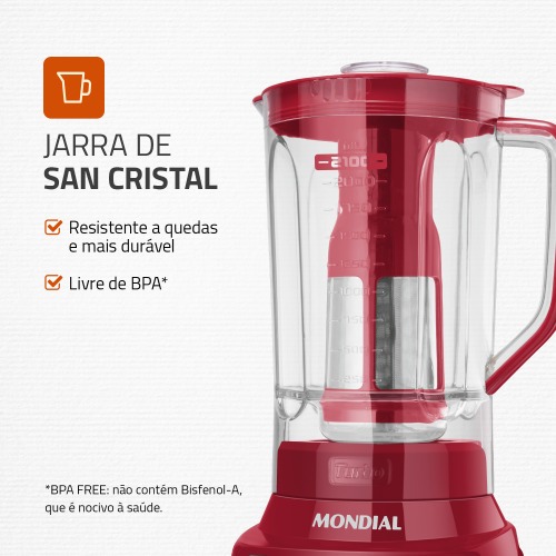 Liquidificador 12 velocidades 1200 watts Turbo Inox - L-1200RI  220V