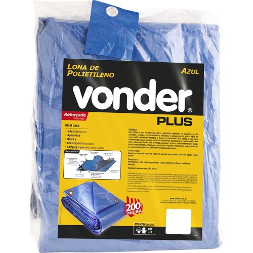 Lona refor�ada de polietileno azul 15 m x 6 m
