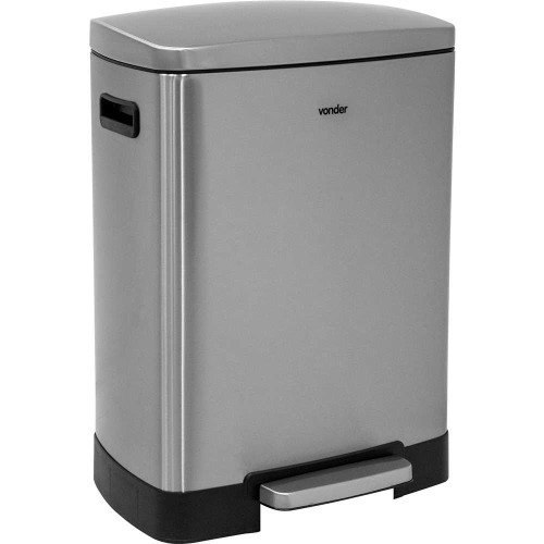 Lixeira inox retangular 50L com pedal