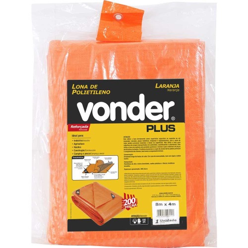Lona refor�ada de polietileno laranja 8 m x 4 m
