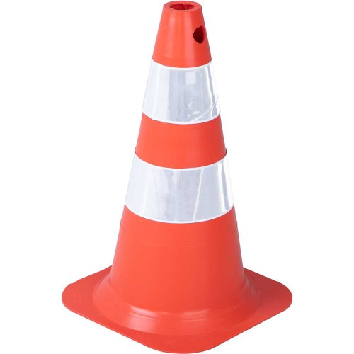 Cone de sinaliza��o com 50 cm flex�vel 2 faixas