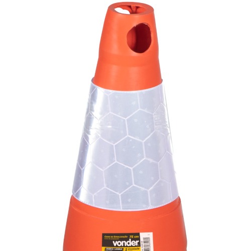 Cone de sinaliza��o com 75 cm flex�vel 2 faixas