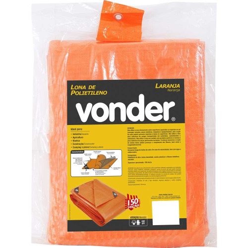Lona de polietileno laranja 10 m x 8 m