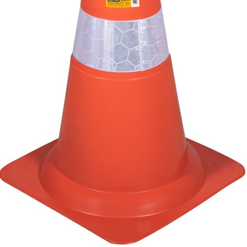 Cone de sinaliza��o com 75 cm flex�vel 2 faixas