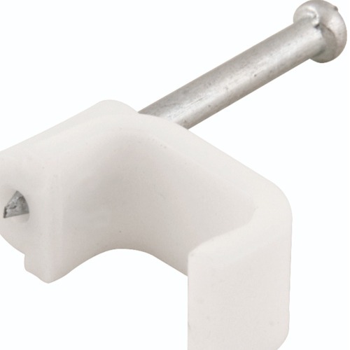 Grampo pl�stico chato para fios de 8 mm cartela com 20 p�s