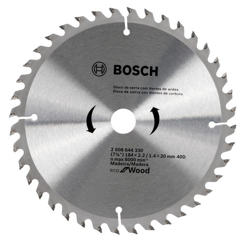 Disco de serra para madeira 184 x 20 mm 40 dentes - Eco for Wood
