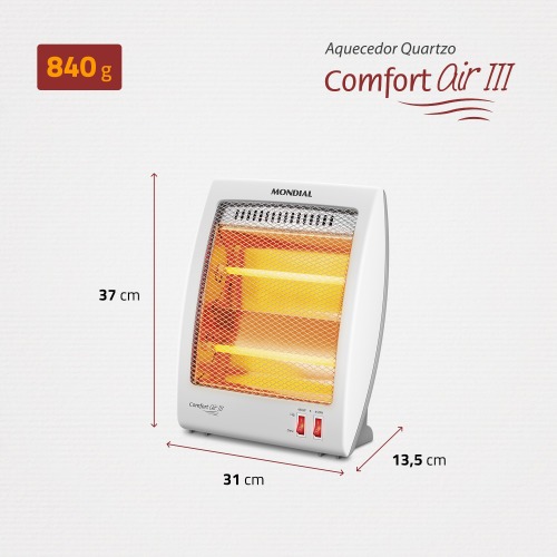 Aquecedor el�trico 900W 2 em 1 quartzo Confort III - A-16  110V