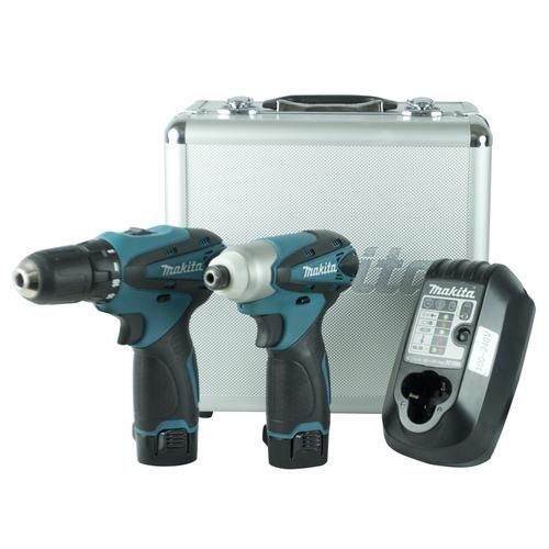 Combo Furadeira Parafusadeira e Parafusadeira de impacto a bateria com maleta - LCT204  110V/220V
