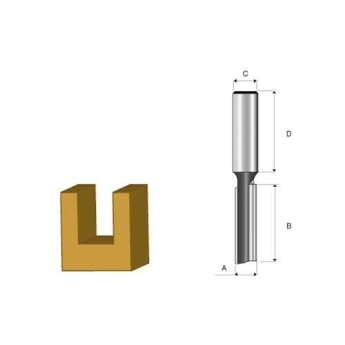 Fresa paralela dupla 6 x 16 mm haste de 6 mm