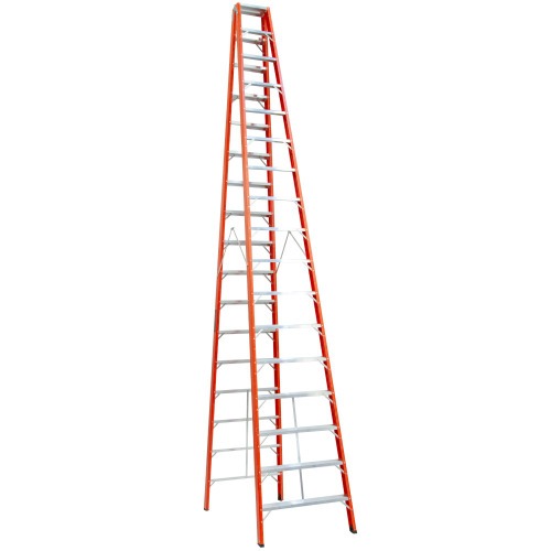 Escada de fibra de vidro 17 degraus 5,1 m modelo americana dupla - ESC17510