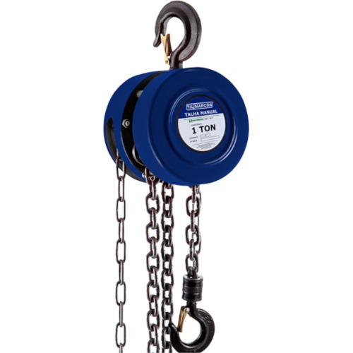 Talha manual com capacidade de 1000 kg e 3 metros de corrente - TA-3