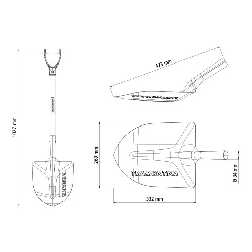 P� de bico com cabo de madeira 71 cm - 77405/434