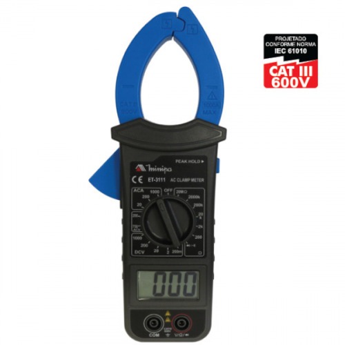 Alicate amper�metro digital CAT III 600V ET-3111