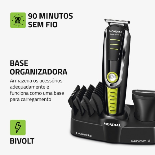 Aparador de pelos 6 em 1 Super Groom - BG-04  110V/220V