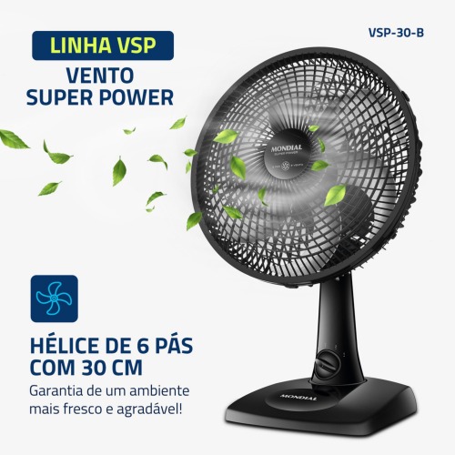 Kit 2 Ventiladores de mesa 30 cm 6 p�s com 3 velocidades - VSP-30-B  110V