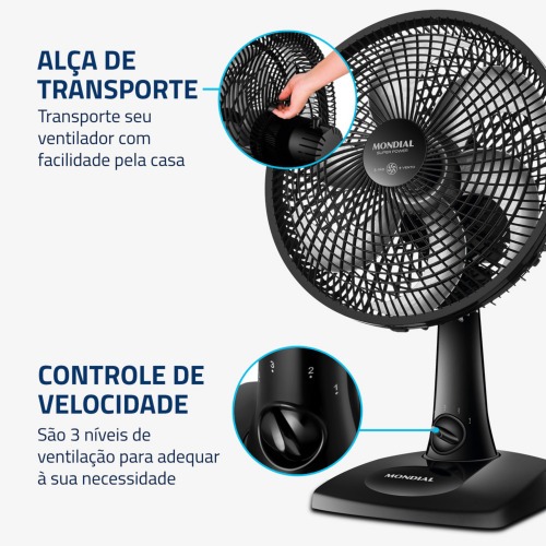 Kit 2 Ventiladores de mesa 30 cm 6 p�s com 3 velocidades - VSP-30-B  110V