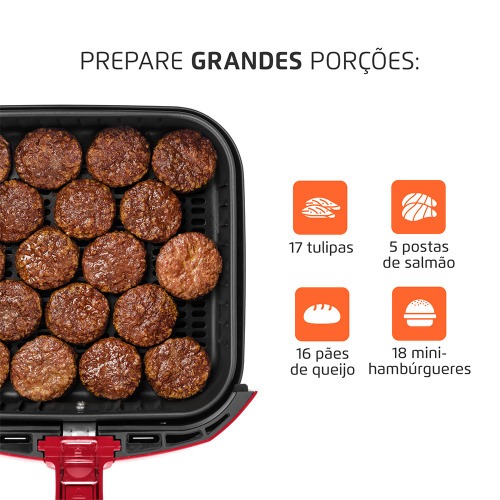 Fritadeira el�trica sem �leo Air Fryer 5L 1900W Grand Family Inox - AFN-50-RI  220V