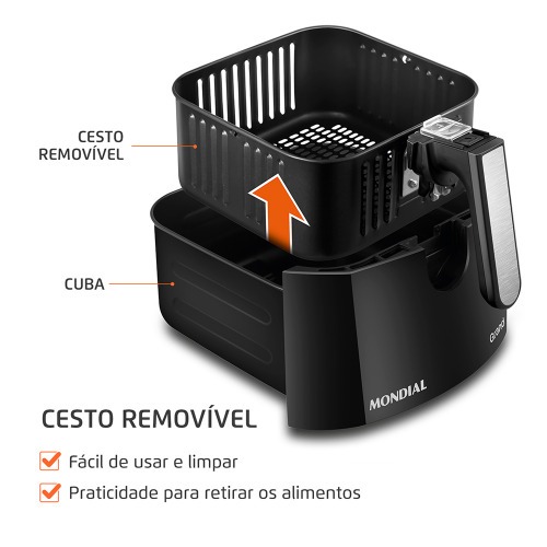 Fritadeira el�trica sem �leo Air Fryer 5L 1900W Grand Family Inox - AFN-50-BI  220V