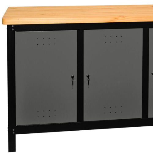 Bancada fechada com 3 portas 1,5 m tampo 40 mm - Dark