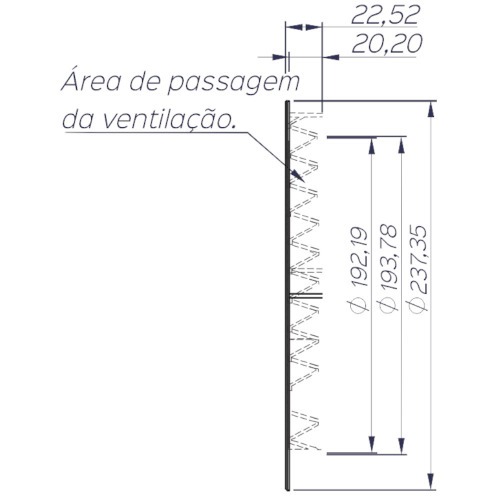Grade de ventila��o pl�stica para duto de 200 mm - GR200P