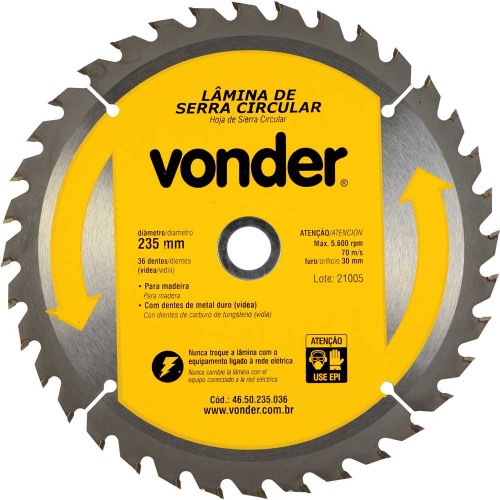 Disco de serra para madeira 235 x 30 mm 36 dentes