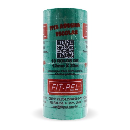 Fita adesiva 12 mm x 33 m com 10 pe�as verde - 10100512