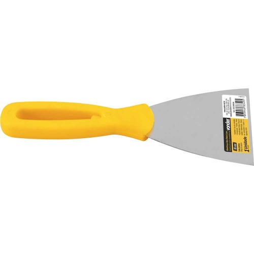 Esp�tula de a�o inox 80 mm com cabo de pl�stico