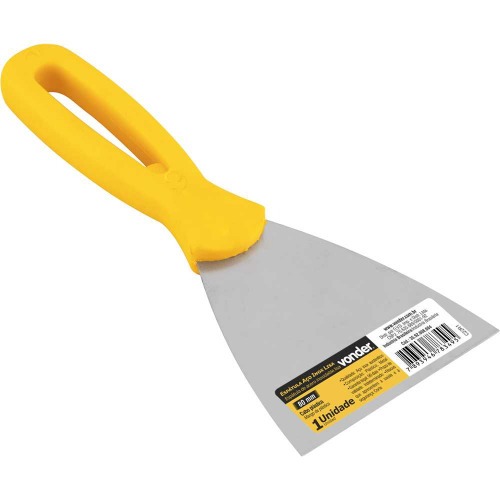 Esp�tula de a�o inox 80 mm com cabo de pl�stico